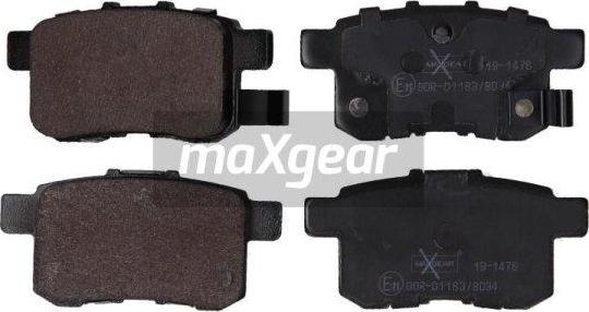 Maxgear 19-1476 - Kit de plaquettes de frein, frein à disque cwaw.fr