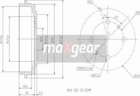 Maxgear 19-1061 - Tambour de frein cwaw.fr