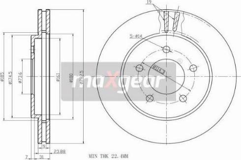 Maxgear 19-1004MAX - Disque de frein cwaw.fr