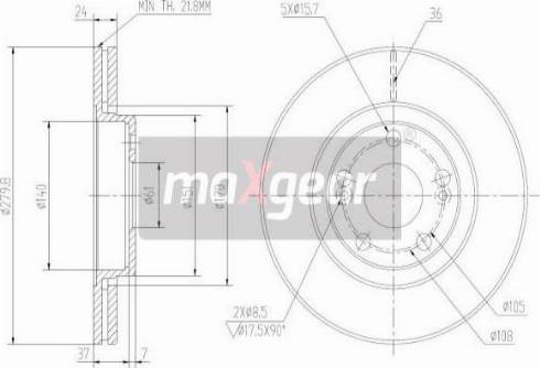 Maxgear 19-1008MAX - Disque de frein cwaw.fr