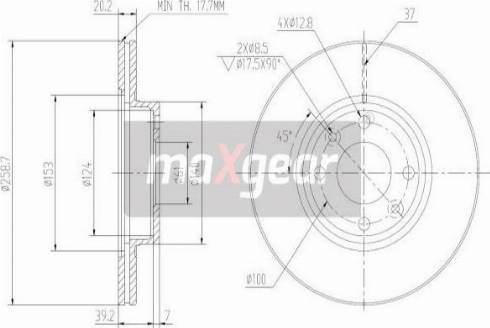 Maxgear 19-1848 - Disque de frein cwaw.fr