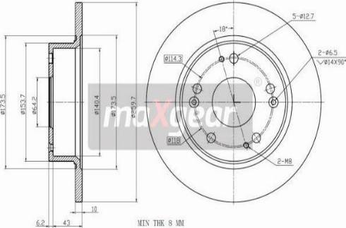 Maxgear 19-1843MAX - Disque de frein cwaw.fr