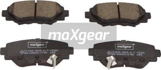 Maxgear 19-3049 - Kit de plaquettes de frein, frein à disque cwaw.fr