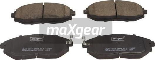 Maxgear 19-3004 - Kit de plaquettes de frein, frein à disque cwaw.fr