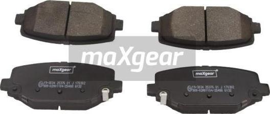 Maxgear 19-3034 - Kit de plaquettes de frein, frein à disque cwaw.fr