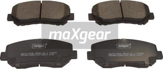 Maxgear 19-3038 - Kit de plaquettes de frein, frein à disque cwaw.fr