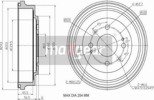 Maxgear 19-3192 - Tambour de frein cwaw.fr