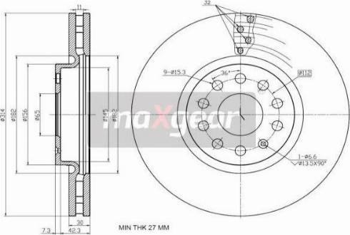 Maxgear 19-3215 - Disque de frein cwaw.fr