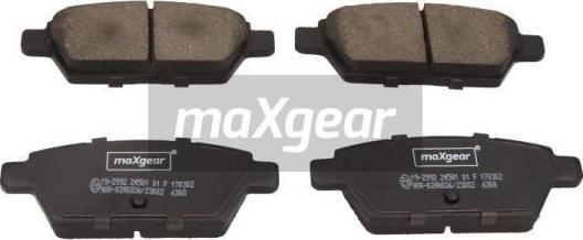 Maxgear 19-2992 - Kit de plaquettes de frein, frein à disque cwaw.fr