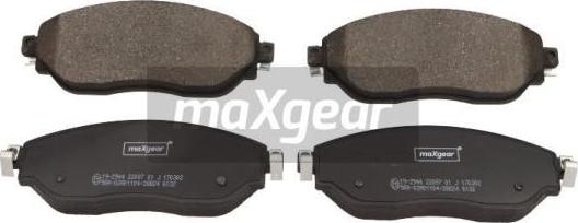 Maxgear 19-2944 - Kit de plaquettes de frein, frein à disque cwaw.fr