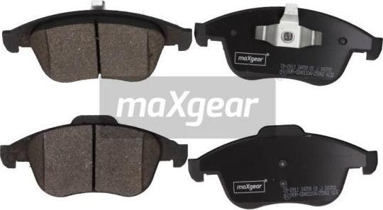 Maxgear 19-2911 - Kit de plaquettes de frein, frein à disque cwaw.fr