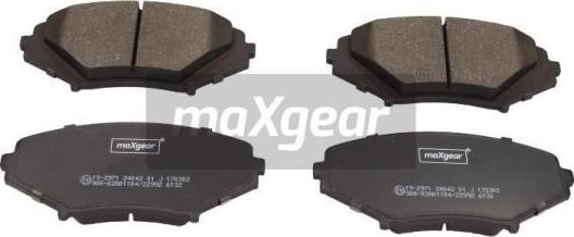 Maxgear 19-2971 - Kit de plaquettes de frein, frein à disque cwaw.fr