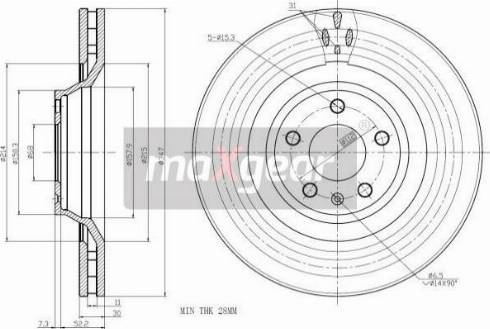 Maxgear 19-2492 - Disque de frein cwaw.fr