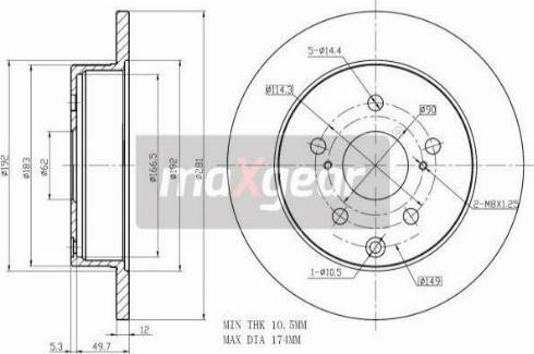 Maxgear 19-2466 - Disque de frein cwaw.fr