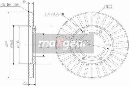 Maxgear 19-2608 - Disque de frein cwaw.fr