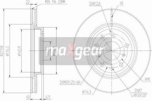 Maxgear 19-2003MAX - Disque de frein cwaw.fr