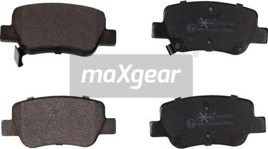 Maxgear 19-2142 - Kit de plaquettes de frein, frein à disque cwaw.fr