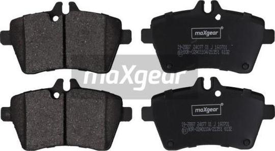 Maxgear 19-2887 - Kit de plaquettes de frein, frein à disque cwaw.fr