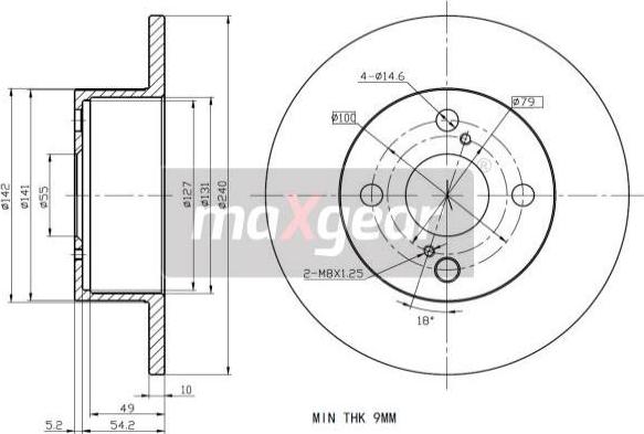 Maxgear 19-2344 - Disque de frein cwaw.fr