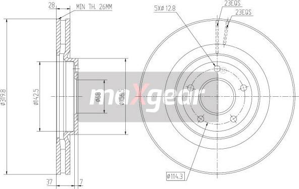 Maxgear 19-2364MAX - Disque de frein cwaw.fr