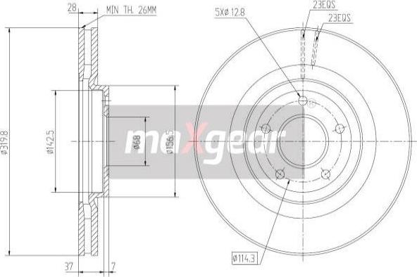 Maxgear 19-2364 - Disque de frein cwaw.fr