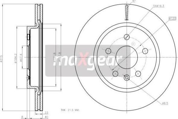 Maxgear 19-2368 - Disque de frein cwaw.fr