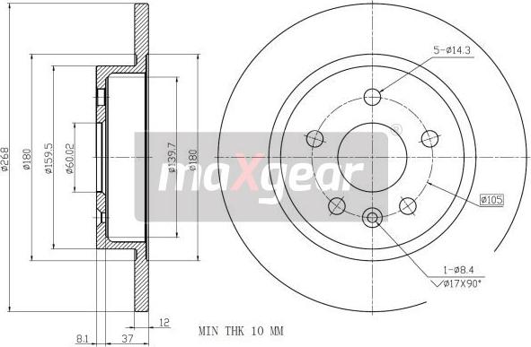 Maxgear 19-2333 - Disque de frein cwaw.fr