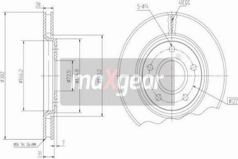 Maxgear 19-2274MAX - Disque de frein cwaw.fr