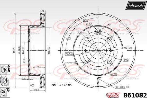 Maxtech 5227019 - Fusée d'essieu, suspension de roue cwaw.fr