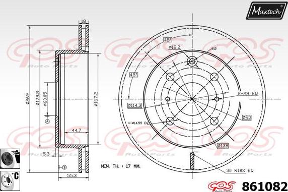 Maxtech 5227018 - Fusée d'essieu, suspension de roue cwaw.fr