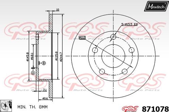 Maxtech 5271008 - Fusée d'essieu, suspension de roue cwaw.fr