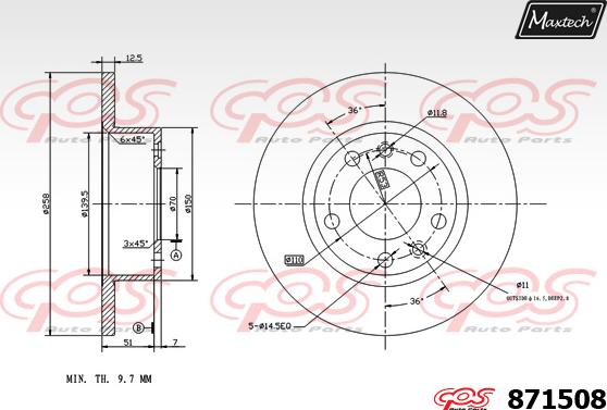 Maxtech 5271010 - Fusée d'essieu, suspension de roue cwaw.fr