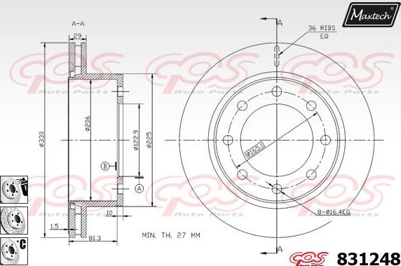 Maxtech 827022 - Disque de frein cwaw.fr