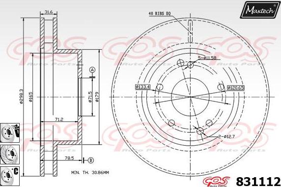 Maxtech 70200484 - Kit de réparation, étrier de frein cwaw.fr