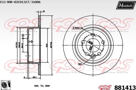 Maxtech 5273012 - Fusée d'essieu, suspension de roue cwaw.fr