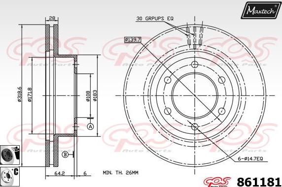 Maxtech 6254000 - Étrier de frein cwaw.fr