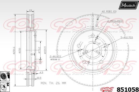 Maxtech 6254001 - Étrier de frein cwaw.fr