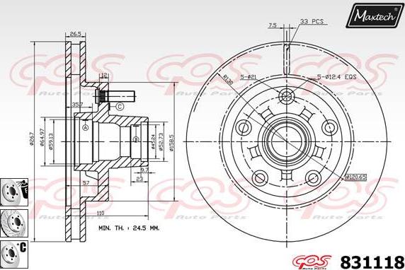 Maxtech 6266201 - Étrier de frein cwaw.fr