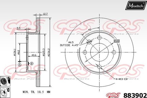 Maxtech 6261021 - Étrier de frein cwaw.fr