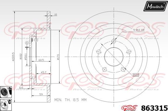 Maxtech 6284400 - Étrier de frein cwaw.fr