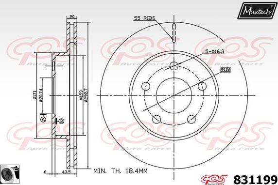 Maxtech 6283406 - Étrier de frein cwaw.fr