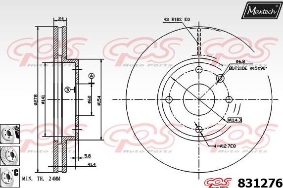 Maxtech 6278502 - Étrier de frein cwaw.fr