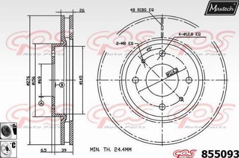 Maxtech 855093.6060 - Disque de frein cwaw.fr