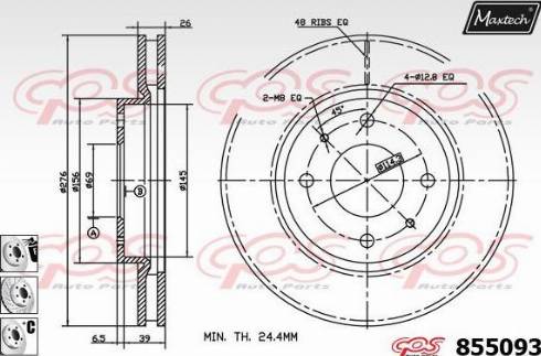 Maxtech 855093.6880 - Disque de frein cwaw.fr