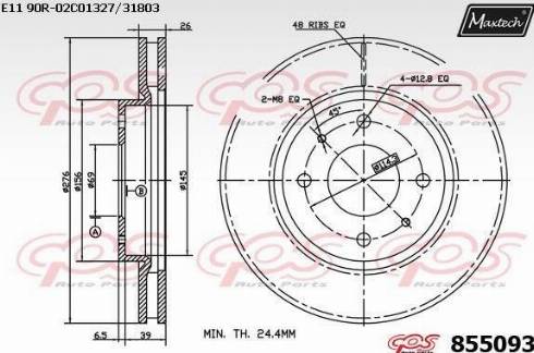 Maxtech 855093.0000 - Disque de frein cwaw.fr