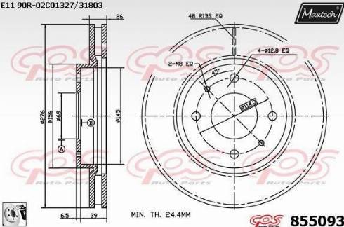 Maxtech 855093.0080 - Disque de frein cwaw.fr