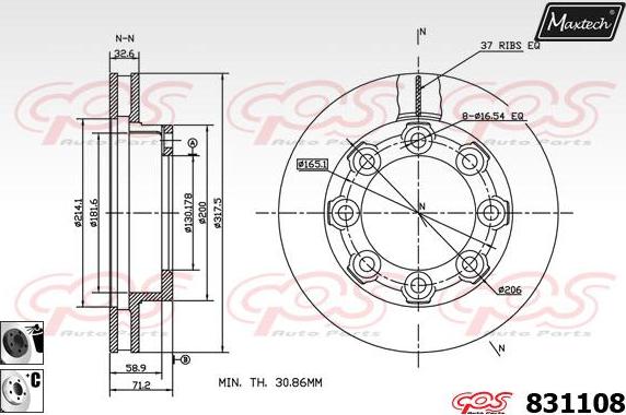 Maxtech 855097 - Disque de frein cwaw.fr