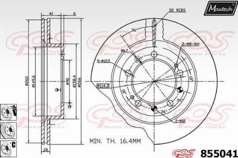 Maxtech 855041.6880 - Disque de frein cwaw.fr