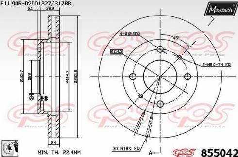 Maxtech 855042.0080 - Disque de frein cwaw.fr