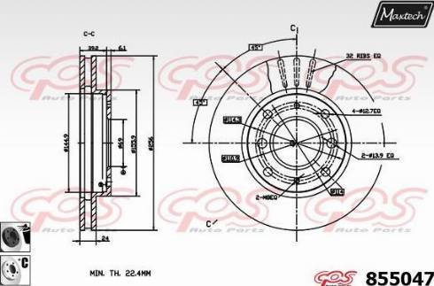 Maxtech 855047.6060 - Disque de frein cwaw.fr